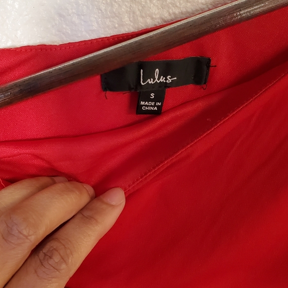 LULUS Total Appeal Red Ruched One-Shoulder Bodycon Midi Dress red in small - Picture 5 of 6